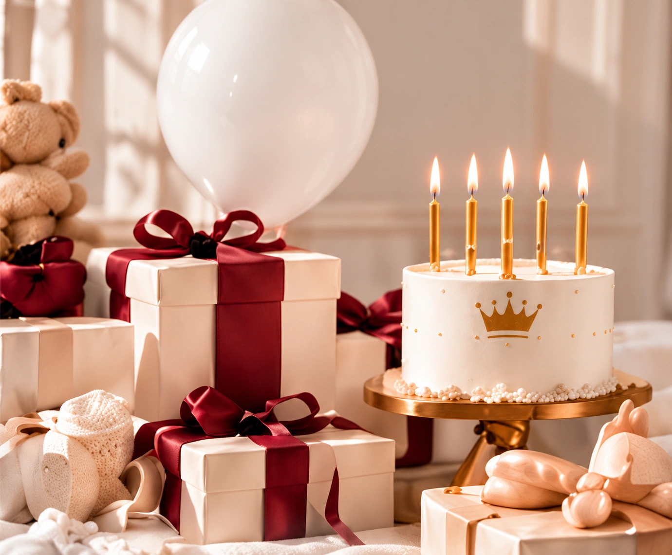 Gâteau et cadeaux d’anniversaire
